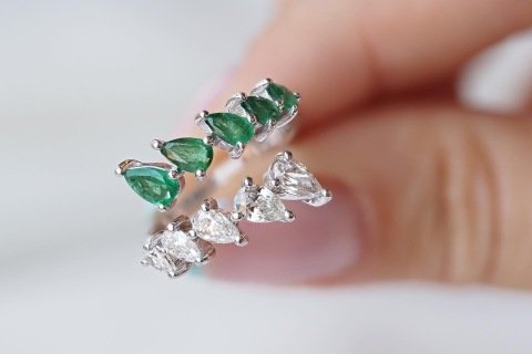 1.76 karat ZÜMRÜT PIRLANTA YÜZÜK