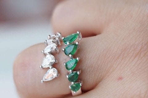 1.76 karat ZÜMRÜT PIRLANTA YÜZÜK