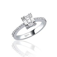 0.45 Karat Baget Pırlanta Yüzük F-VS/SI