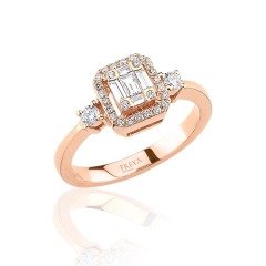 0.45 Karat Baget Pırlanta Yüzük F-VS/SI