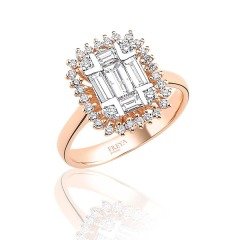 0.90 Karat Baget Pırlanta Yüzük F-SI