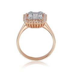 0.90 Karat Baget Pırlanta Yüzük F-SI