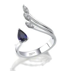 0.62 Karat Safir Özel Tasarım Pırlanta Yüzük F-VS