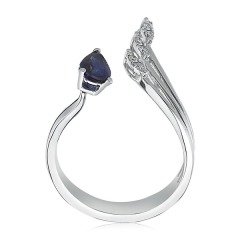 0.62 Karat Safir Özel Tasarım Pırlanta Yüzük F-VS