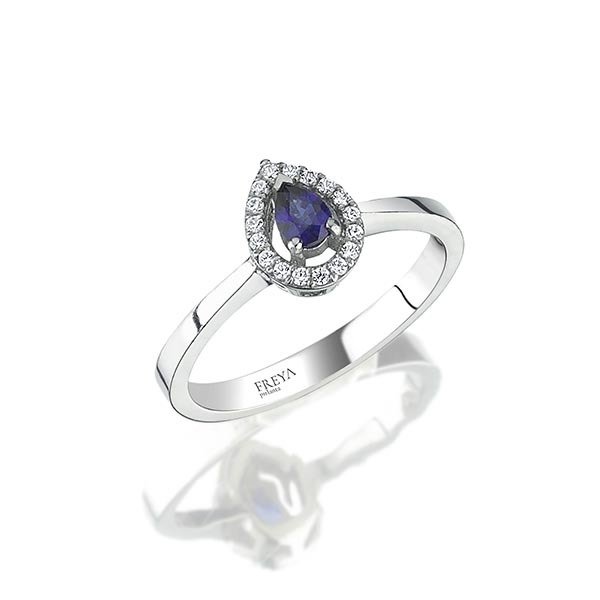 0,40 ct Safir Pırlanta Anturaj Tasarım Yüzük