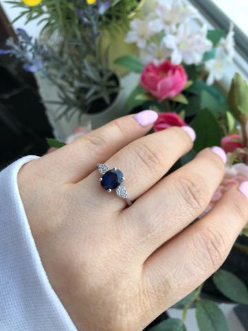 1.73 Karat Safir Pırlanta Yüzük