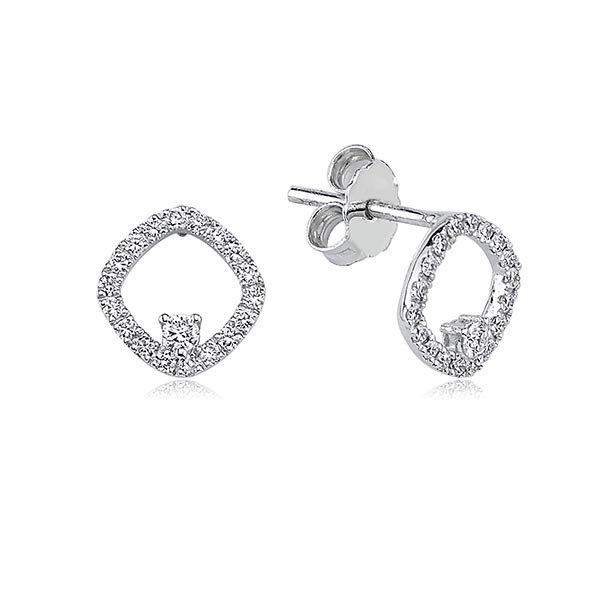 0.26 Karat Minimal Pırlanta Küpe F-SI