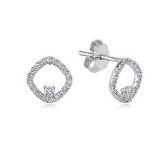 0.26 Karat Minimal Pırlanta Küpe F-SI
