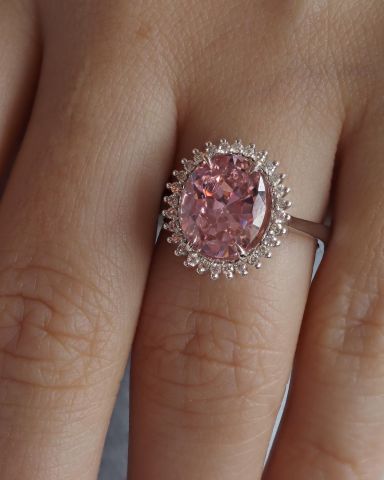 9.25 Karat Qizit Pink & Pırlanta Yüzük