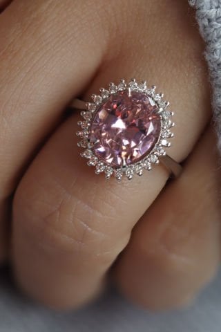 9.25 Karat Qizit Pink & Pırlanta Yüzük