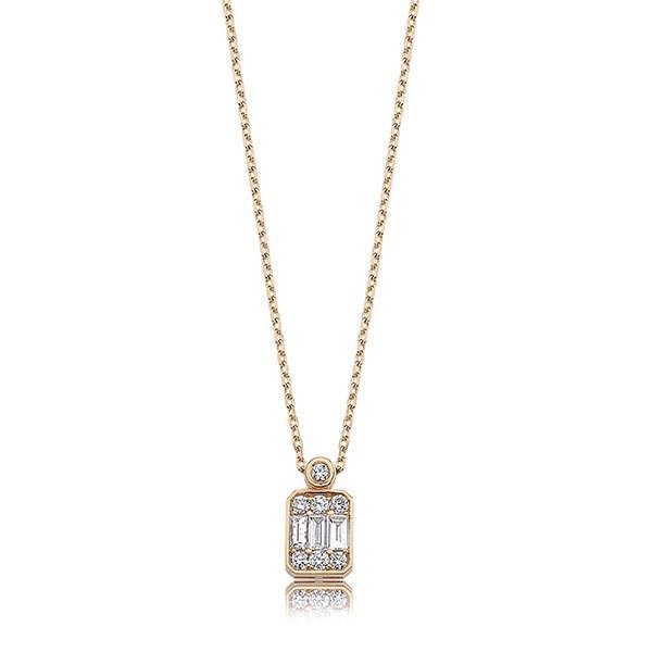 0.25 Karat Baget Pırlanta Kolye F-VS/SI