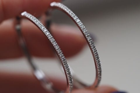 0.40 Karat Pırlanta Büyük Halka Küpe