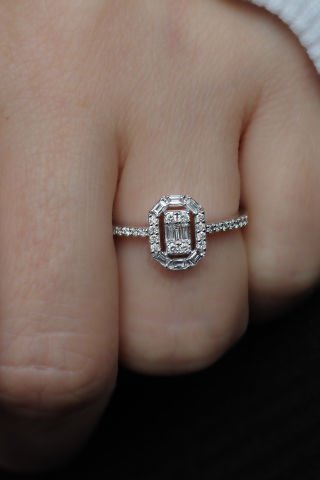 0,34 karat Baget Pırlanta Yüzük