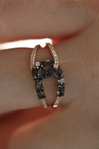 0,66 karat Smoky & Pırlanta Yüzük