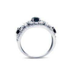 1.65 Karat Safir Pırlanta Yüzük F-SI