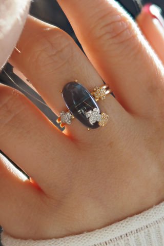0,53 karat London Blue & Pırlanta Yüzük