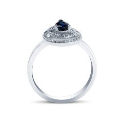 0.60 Karat Safir Pırlanta Yüzük F-SI