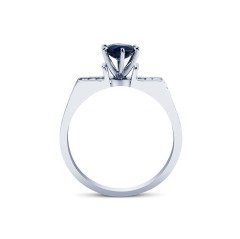 0.90 Karat Safir Baget Pırlanta Yüzük F-VS