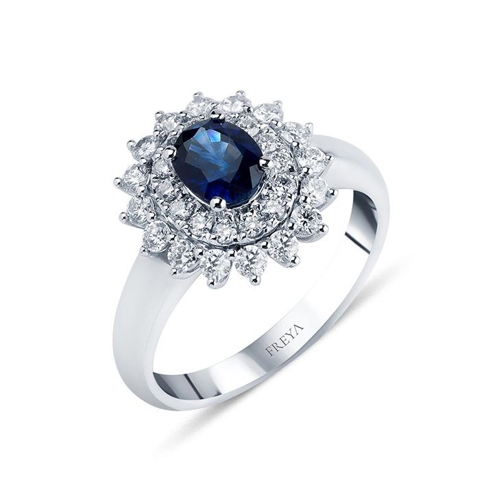 1.10 Karat Safir Pırlanta Yüzük F-SI