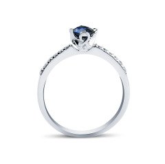 0.80 Karat Safir Pırlanta Yüzük F-VS