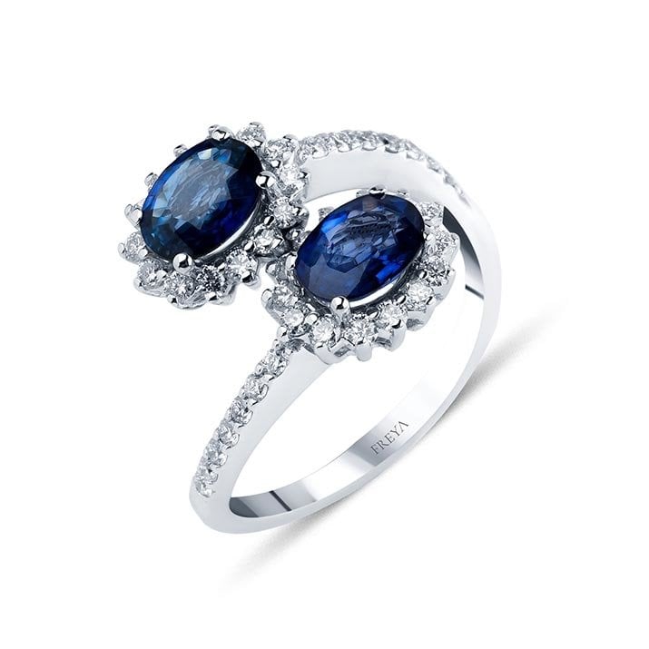 1.70 Karat Safir Pırlanta Yüzük F-SI