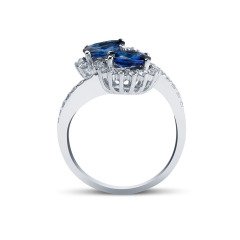 1.70 Karat Safir Pırlanta Yüzük F-SI