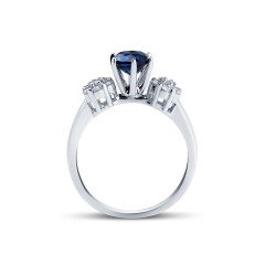 1.20 Karat Safir Özel Tasarım Pırlanta Yüzük F-SI