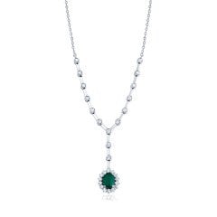 1.25 Karat Pırlantalı Zümrüt Gerdanlık F-VS