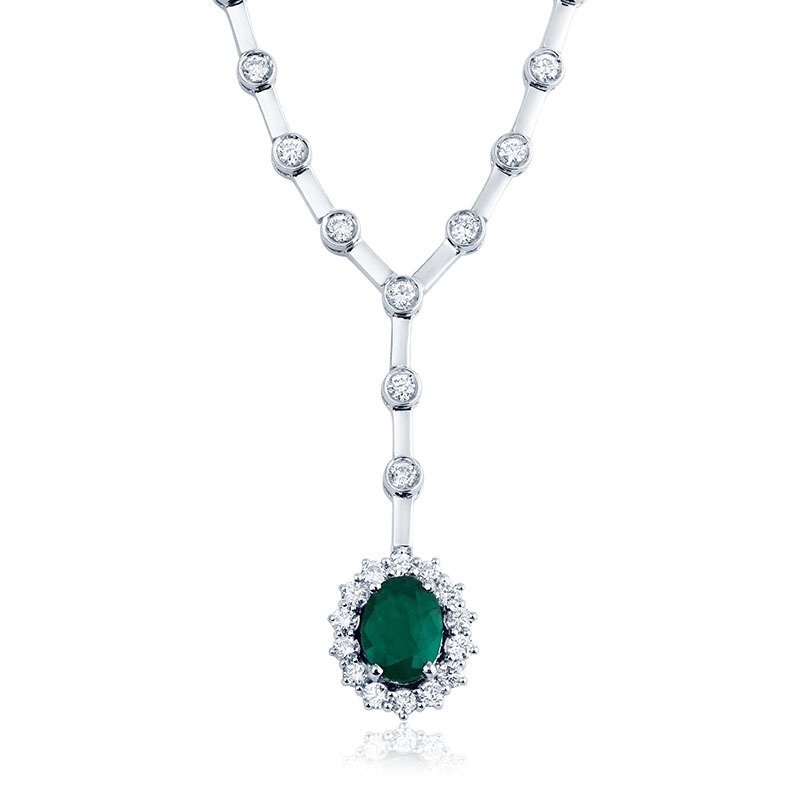 1.25 Karat Pırlantalı Zümrüt Gerdanlık F-VS