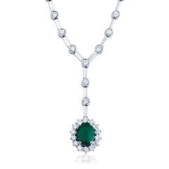 1.25 Karat Pırlantalı Zümrüt Gerdanlık F-VS
