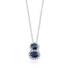 0.97 Karat Pırlantalı Safir Kolye F-VS
