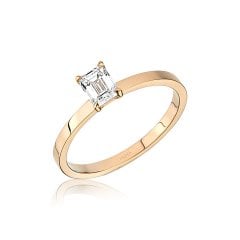 0.50 Karat Emerald Tektaş Pırlanta Yüzük F-SI