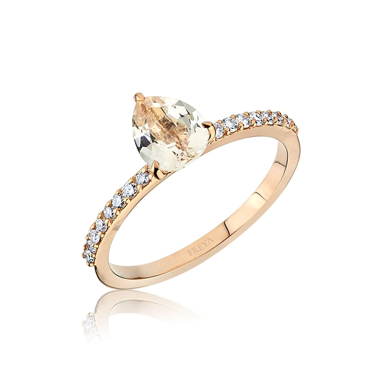0.90 Karat Morganite Özel Tasarım Pırlanta Yüzük G-VS
