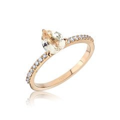 0.90 Karat Morganite Özel Tasarım Pırlanta Yüzük G-VS
