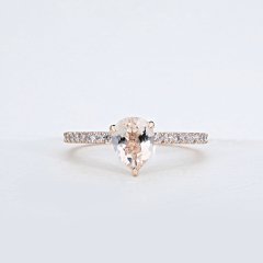 0.90 Karat Morganite Özel Tasarım Pırlanta Yüzük G-VS