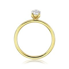 0.50 Karat Oval Tektaş Pırlanta Yüzük F-SI
