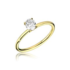 0.50 Karat Oval Tektaş Pırlanta Yüzük F-SI