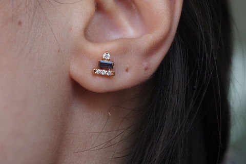 0.40 karat Tanzanite Pırlanta Küpe