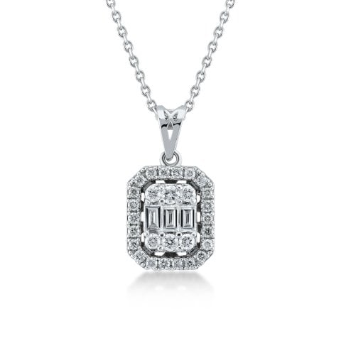 0.33 Karat Baget Pırlanta Kolye