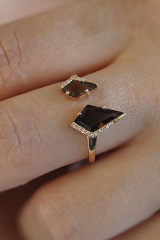 1,37 karat Smoky & Pırlanta Yüzük
