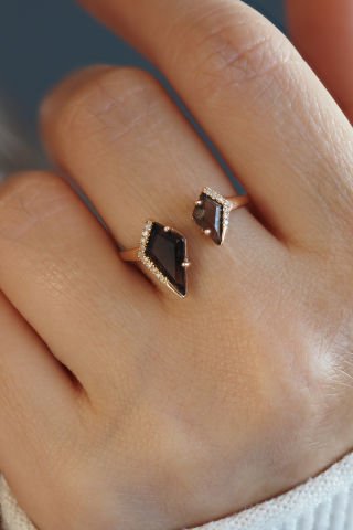 1,37 karat Smoky & Pırlanta Yüzük