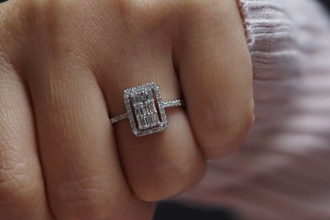 0.52 karat Baget Pırlanta Yüzük