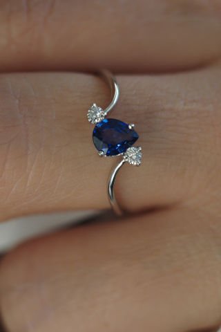 0,67 karat Safir & Pırlanta Yüzük