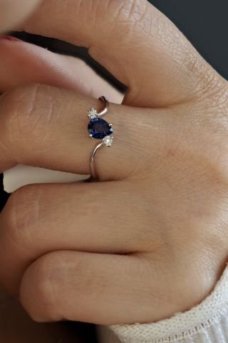 0,67 karat Safir & Pırlanta Yüzük
