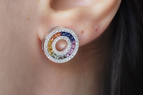 2.98 karat RAİNBOW PIRLANTA KÜPE
